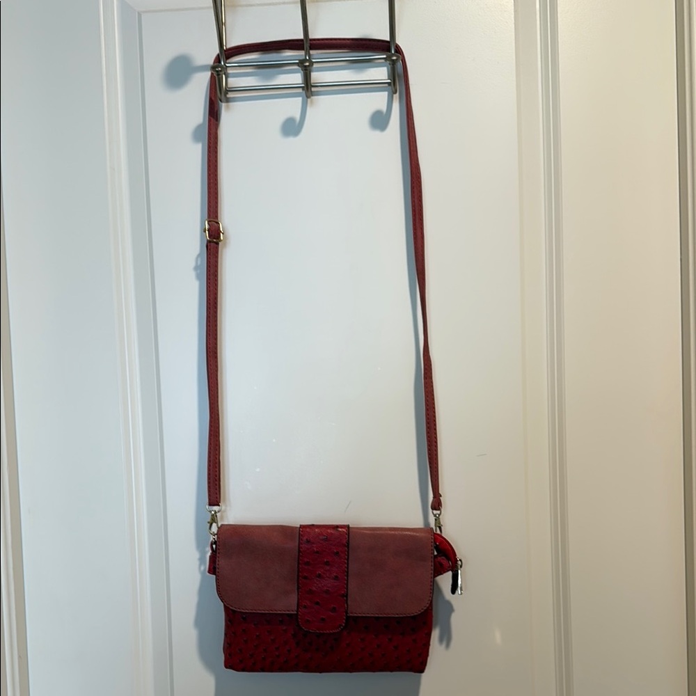 Chic Red Crossbody Bag with Adjustable Strap